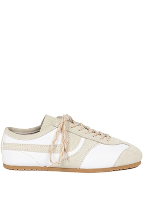 DRIES VAN NOTEN suede-panelled sneakers - White