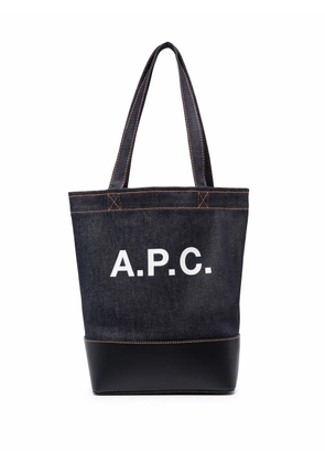 A.P.C. denim logo tote bag - Blue