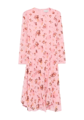 Stine Goya floral-print long-sleeve midi dress - Pink