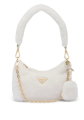Prada Re-Edition shearling mini bag - White