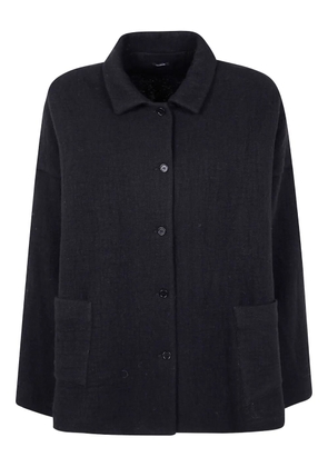 Apuntob patch-pocket button-front jacket - Black
