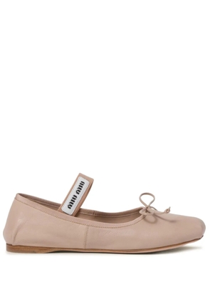 Miu Miu leather ballerina shoes - Pink