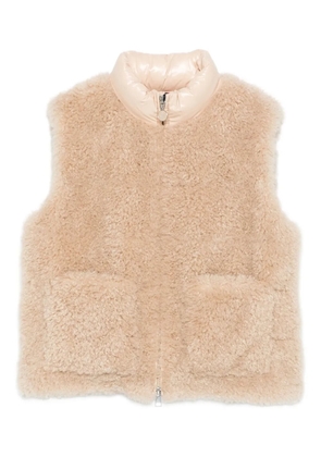 Moncler quilted shearling vest - Neutrals