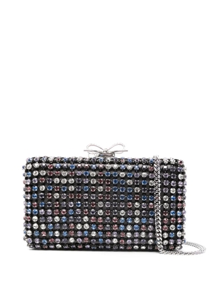 Self-Portrait chainmail crystal-embellished mini clutch bag - Black