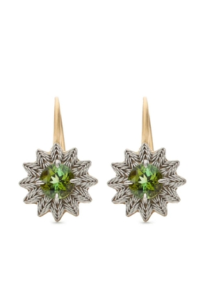 NIKOLLE RADI 18kt yellow gold Flower tourmaline earrings