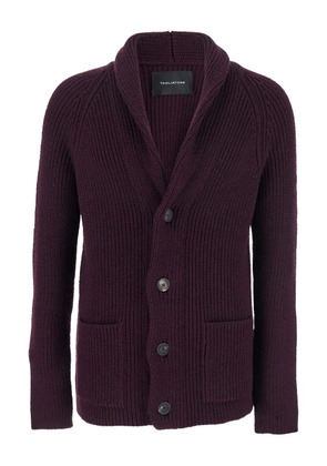 Tagliatore shawl-collar ribbed cardigan - Red
