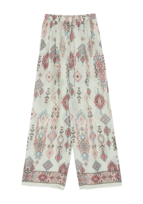 Ermanno Scervino geometric-print ramie trousers - Green