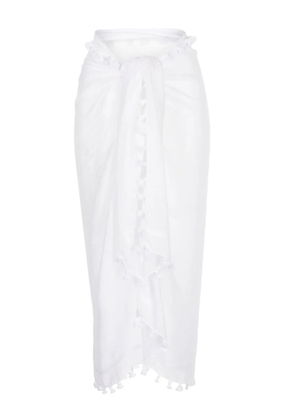Melissa Odabash tassel-trim sarong - White