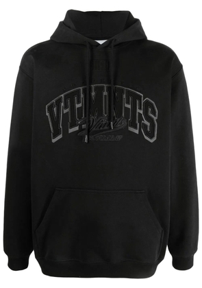 VTMNTS embroidered-logo long-sleeve hoodie - Black