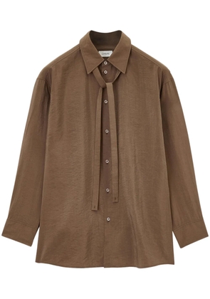 LEMAIRE tie fastening shirt - Brown