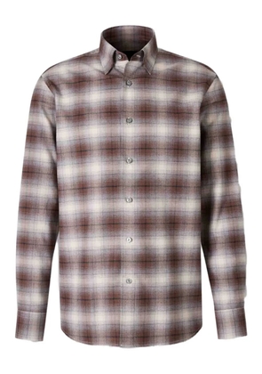 Brioni check-pattern cotton shirt - Brown