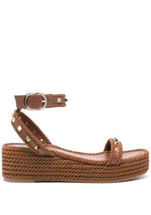 Valentino Garavani 45mm Rockstud espadrilles - Brown