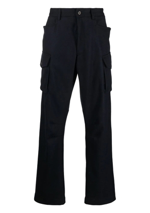 Lardini straight-leg wool-blend cargo-trousers - Blue