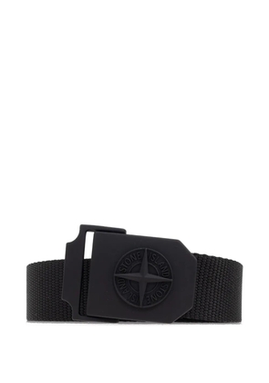 Stone Island logo-buckle tape belt - Black