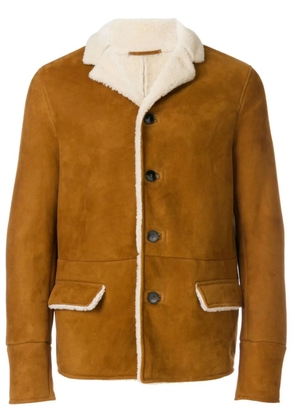 Valentino Garavani shearling-trim jacket - Brown