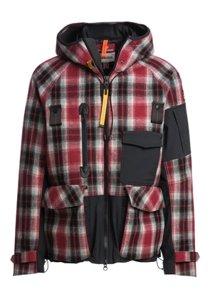 Parajumpers plaid-panel hooded jacket - Red