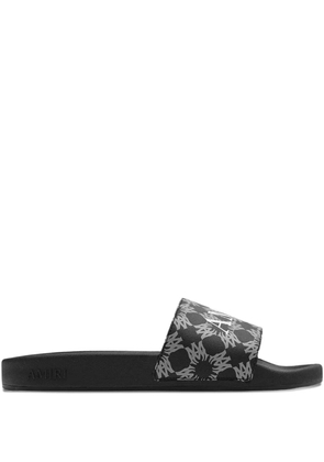 AMIRI logo-plaque canvas slides - Black