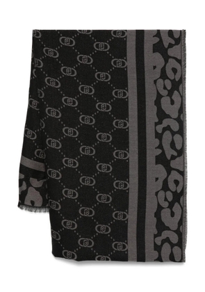 LIU JO monogram print scarf - Black