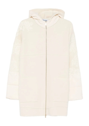 Blugirl lace-detail hooded coat - White