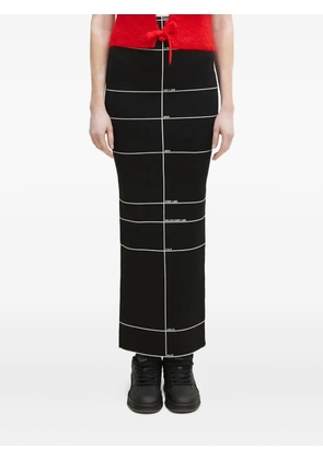 VETEMENTS stripe-detail maxi skirt - Black