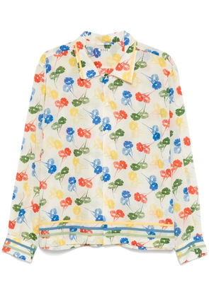 BODE flower-stamp shirt - Neutrals