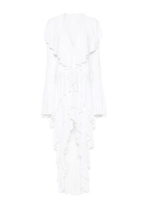 Norma Kamali asymmetric long-sleeve dress - White