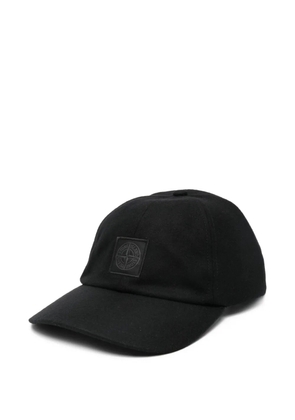 Stone Island logo-plaque baseball cap hat - Black
