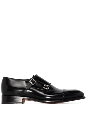 Santoni Carter leather monk shoes - Black