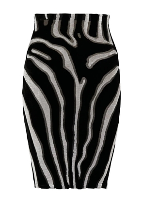 Balmain zebra-print velvet mini-skirt - Black