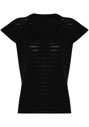 Pleats Please Issey Miyake mesh knitted top - Black