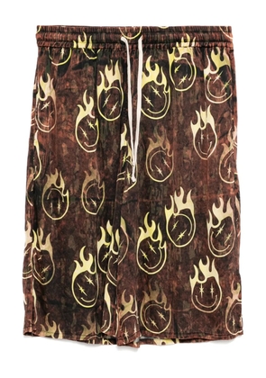 Stain Shade patterned shorts - Brown