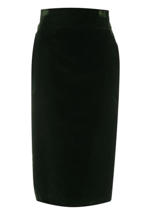 Alexandre Vauthier cotton velvet midi skirt - Green