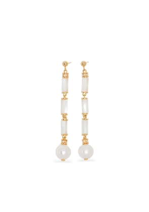 V JEWELLERY column earrings - White