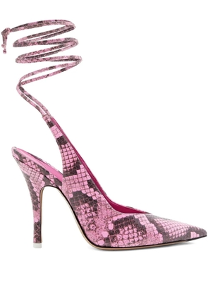 The Attico 105mm snakeskin lace-up pumps - 119