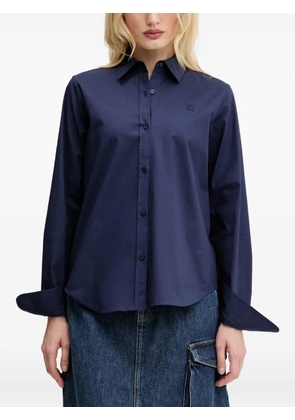 HUGO logo-embroidered poplin shirt - Blue