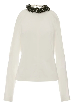 JW Anderson chain-embellished cold-shoulder top - White