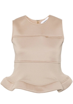 Melitta Baumeister peplum hem sleeveless top - Brown