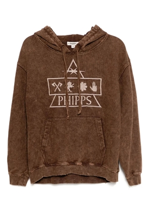 Stain Shade embroidered hoodie - Brown
