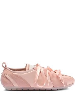 Simone Rocha satin-pleated ribbon sneakers - Pink