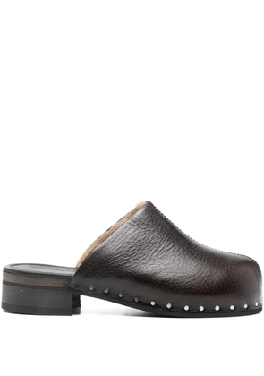 OUR LEGACY Naoto hand-cut metal-stitch mules - Brown