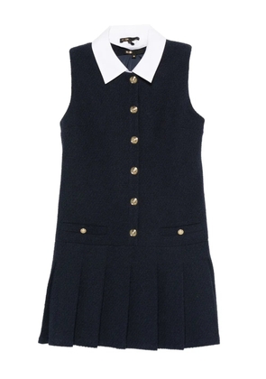 Maje pleated-collar dress - Blue