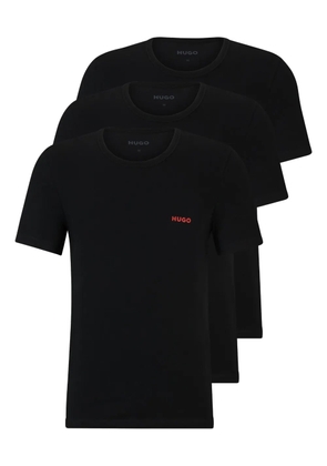 HUGO logo-print cotton T-shirts (pack of three) - Black