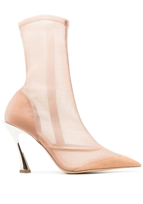 Mugler 95mm mesh boots - Neutrals