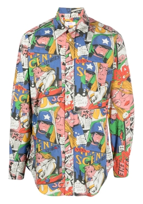 ERL printed short-sleeved shirt - Blue