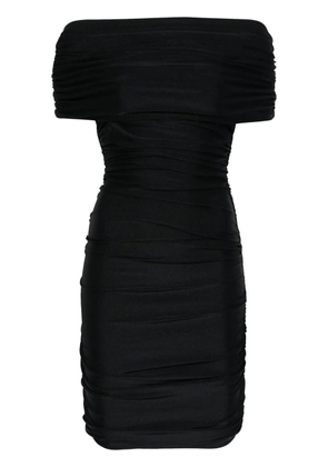 Coperni pleated off-shoulder mini dress - Black