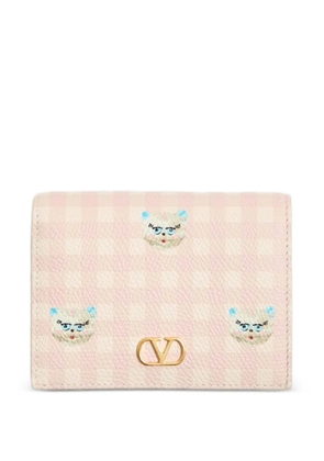 Valentino Garavani Vlogo Signature patterned wallet - Pink