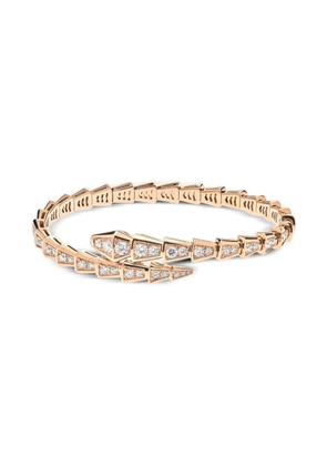 Bvlgari 18K rose gold Serpenti Viper diamond bracelet - Pink