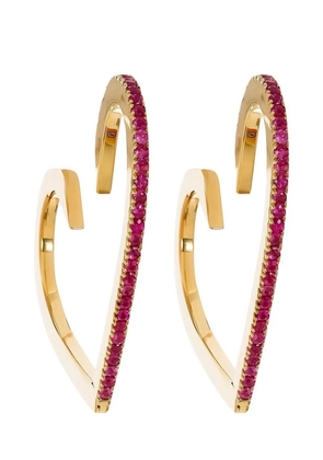 Cadar 18kt yellow gold Heart ruby earrings