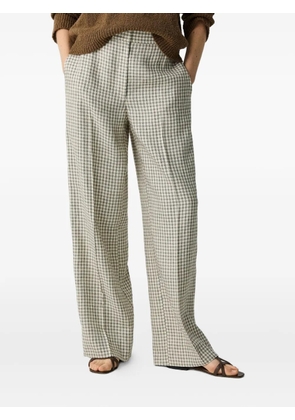 Theory gingham-check straight-leg trousers - Neutrals