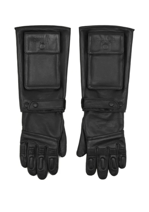 MM6 Maison Margiela pocket-detail leather gloves - Black